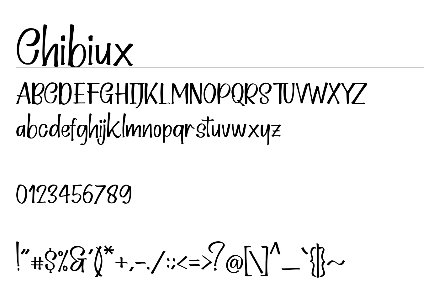 Chibiux Font preview