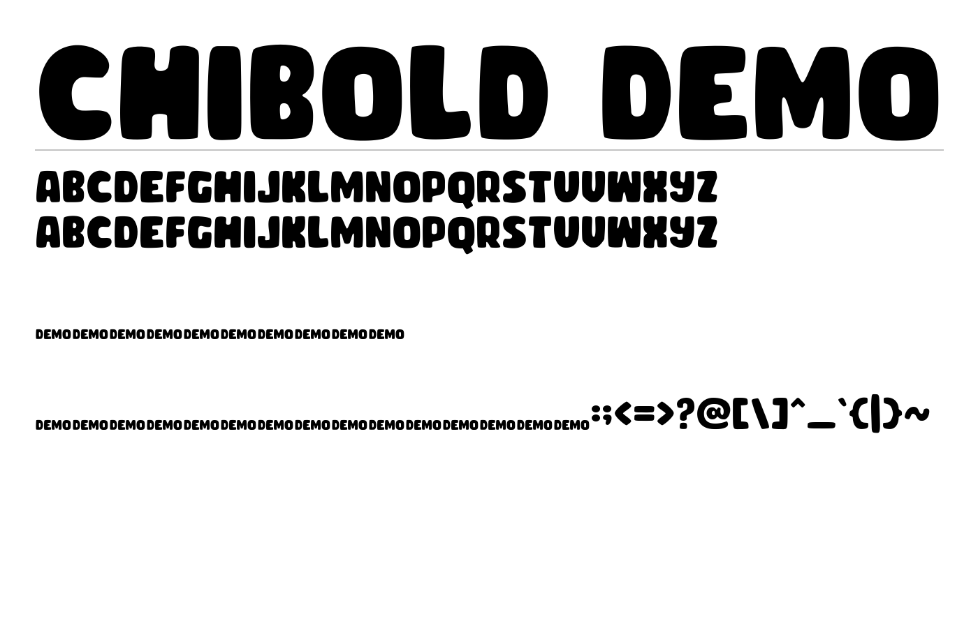 CHIBOLD demo Font preview