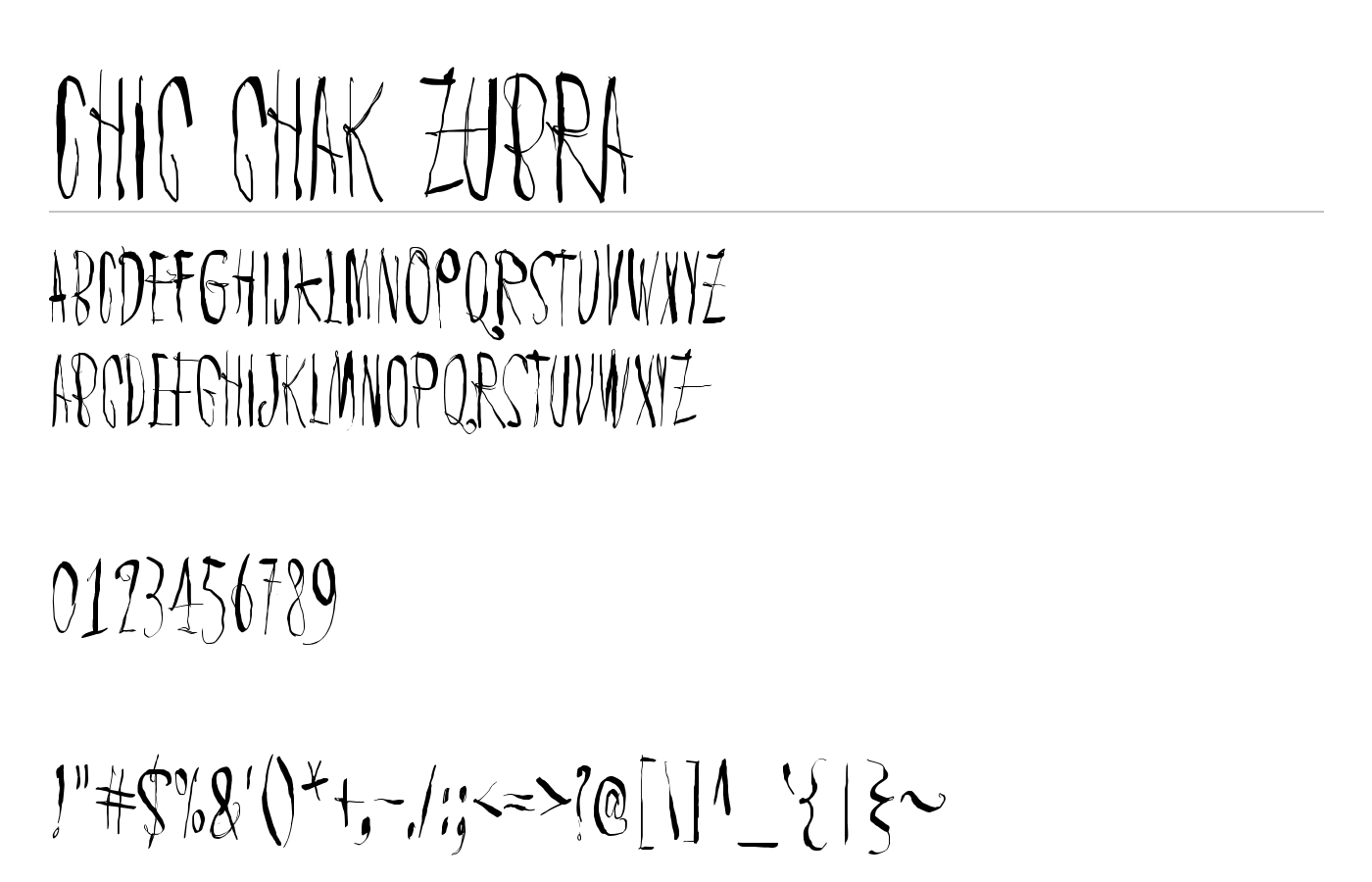 Chic chak zubra Font preview