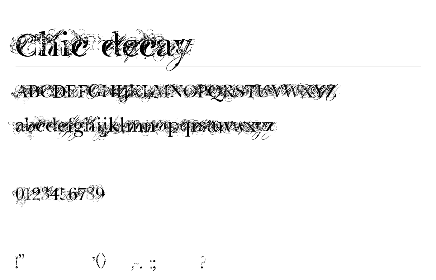 Chic decay Font preview