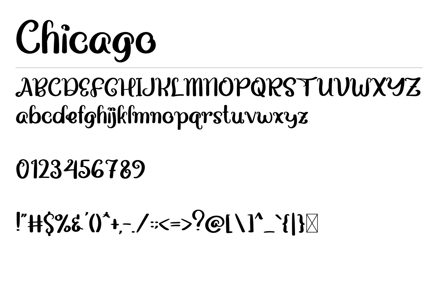 Chicago Font preview