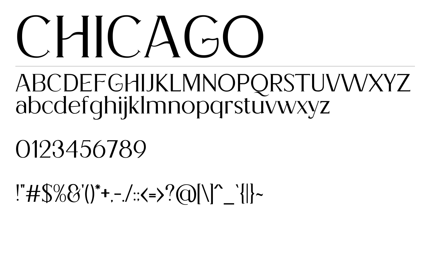 CHICAGO Font preview