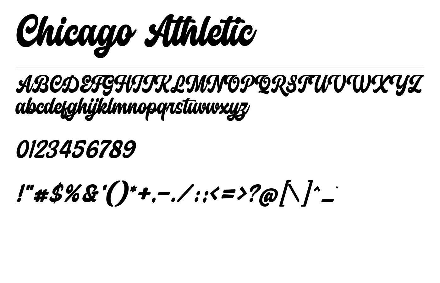 Chicago Athletic Font preview