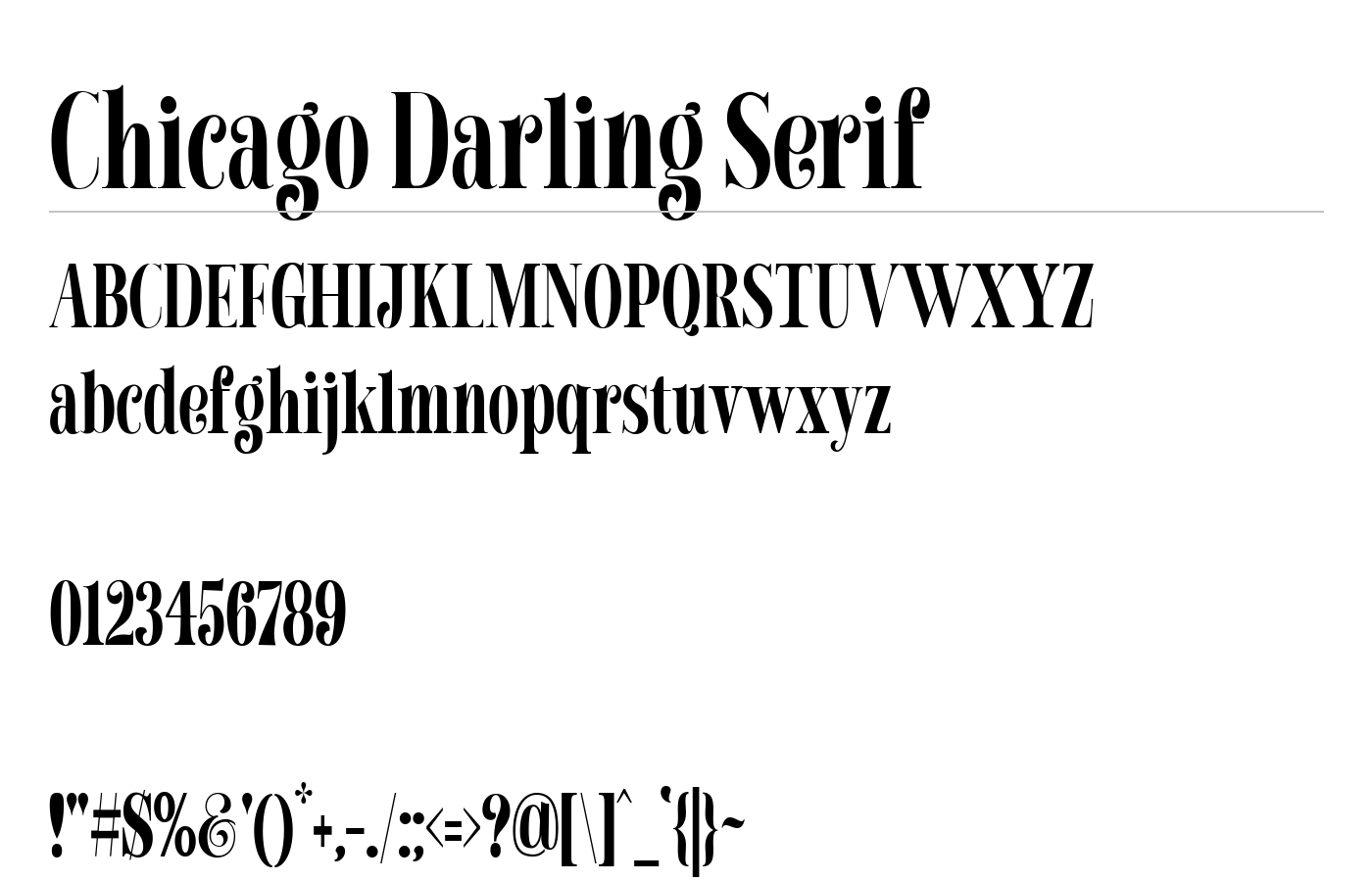 Chicago Darling Serif Font preview