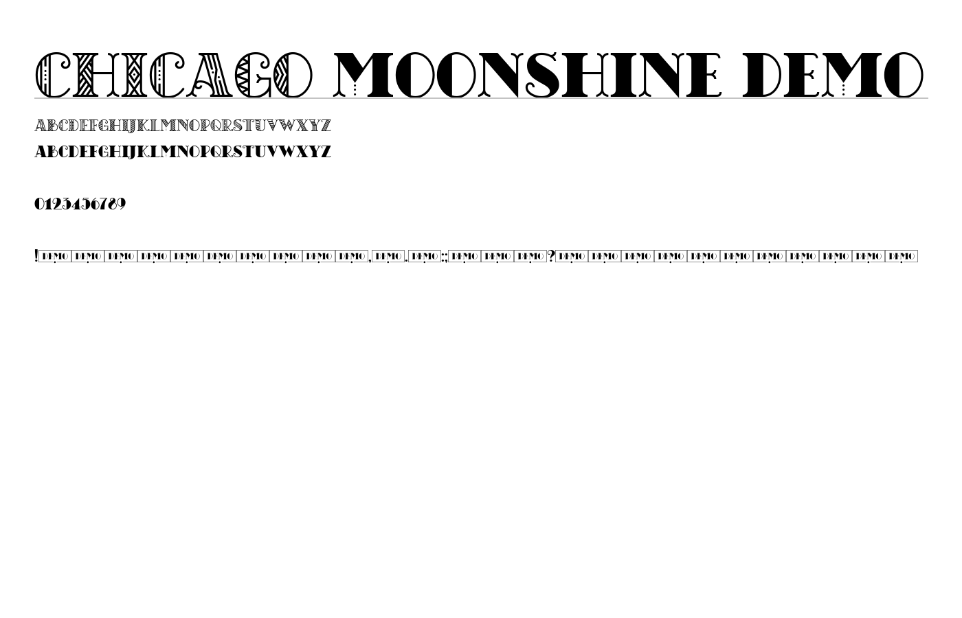 CHICAGO moonshine demo Font preview