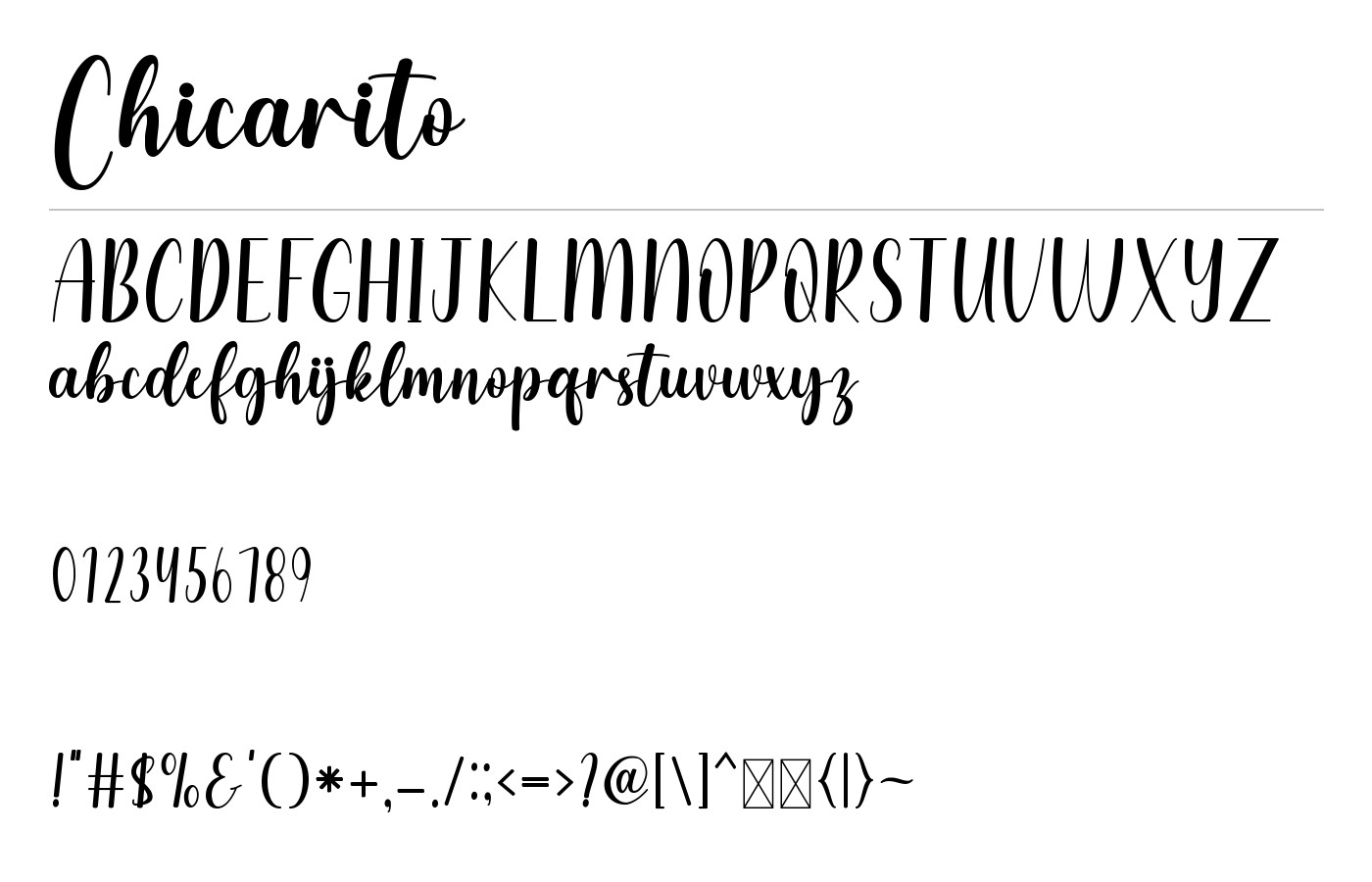 Chicarito Font preview