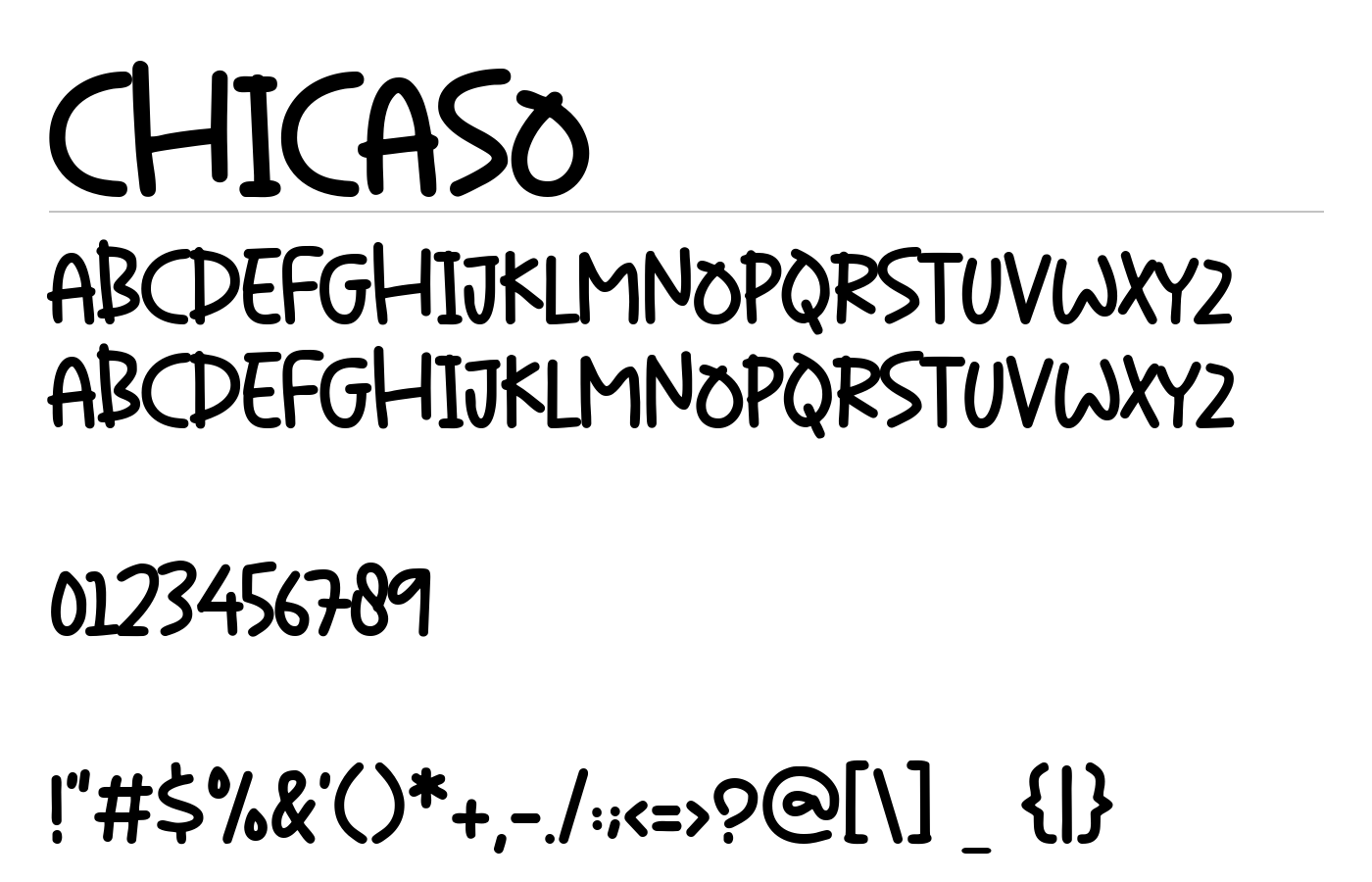 Chicaso Font preview