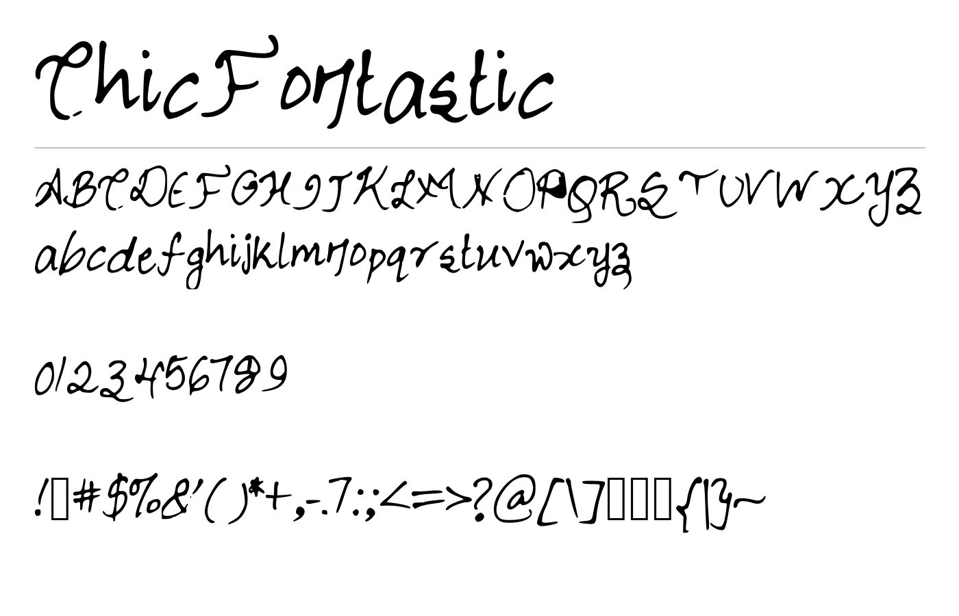 ChicFontastic Font preview