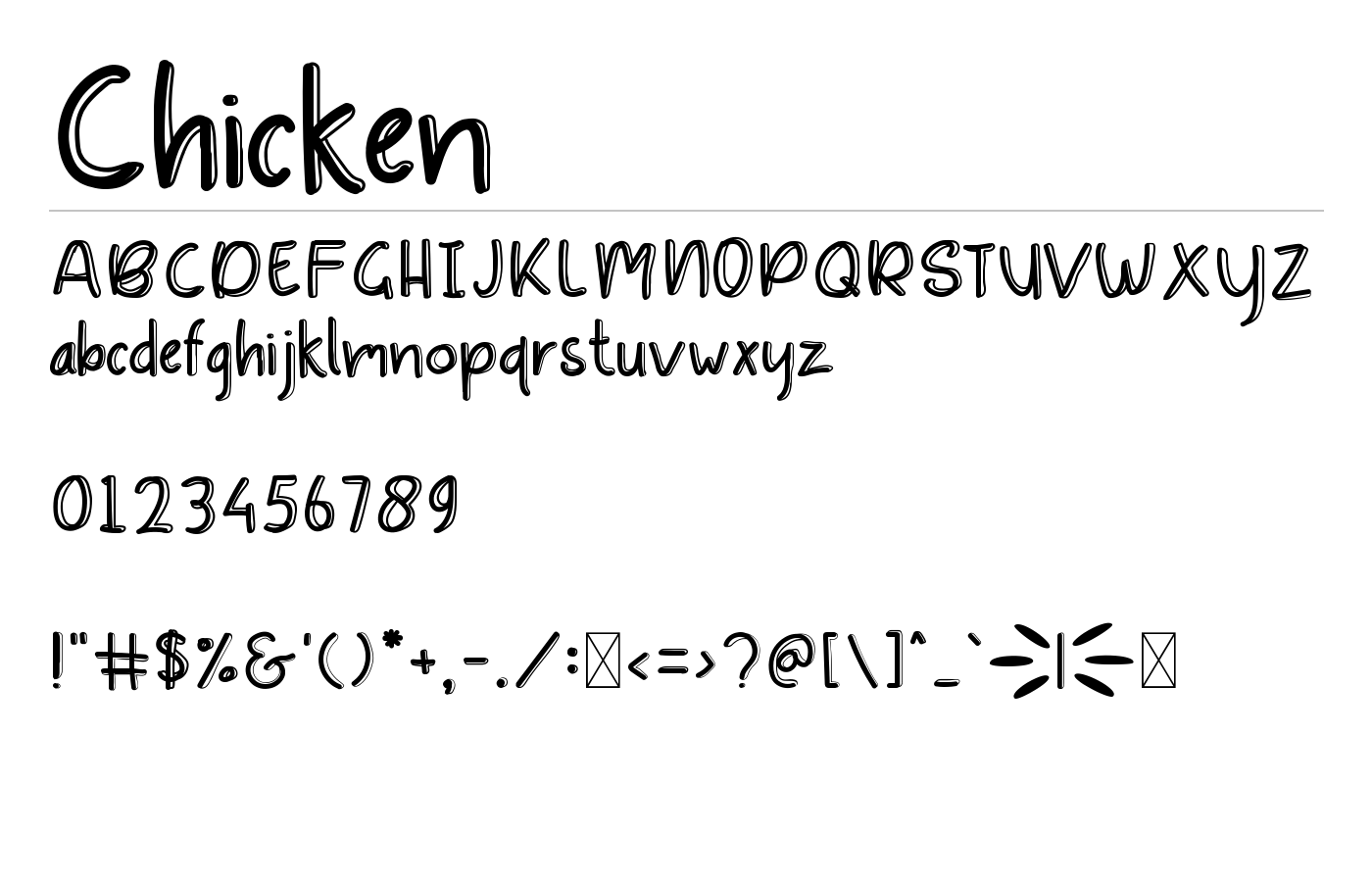 Chicken Font preview