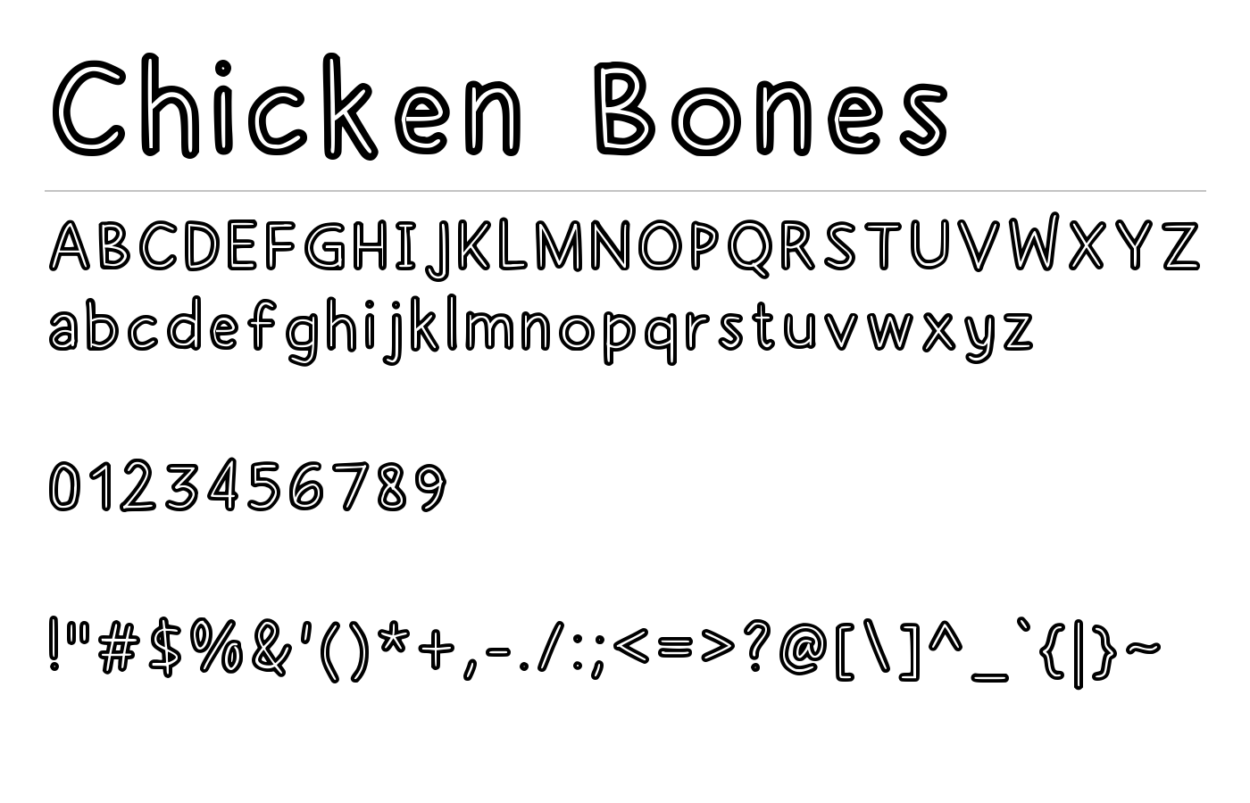 Chicken Bones Font preview