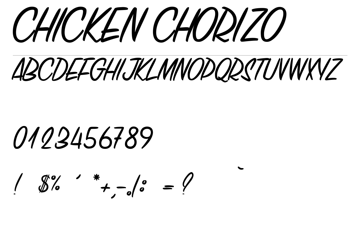 CHICKEN CHORIZO Font preview