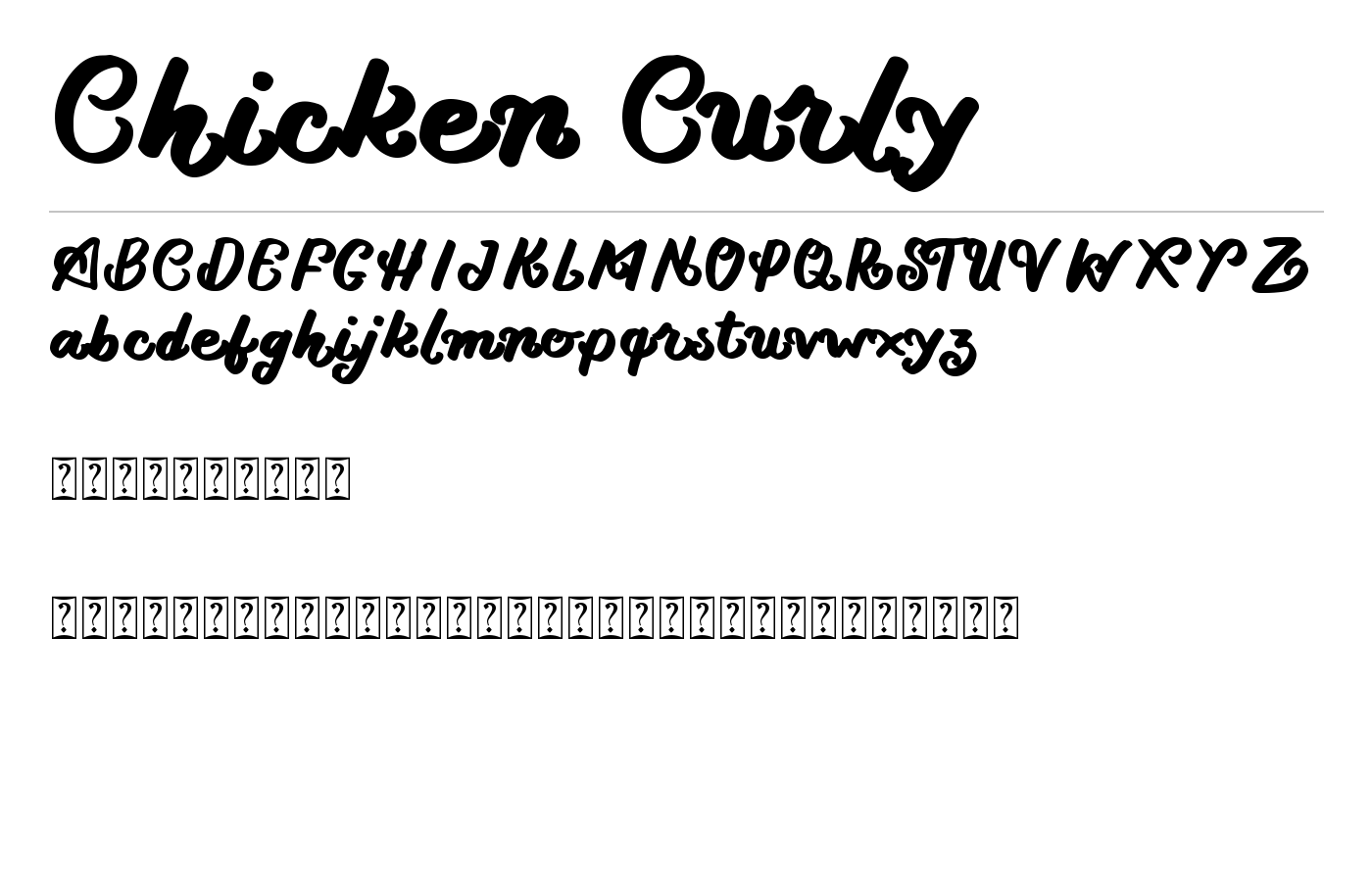 Chicken Curly Font preview