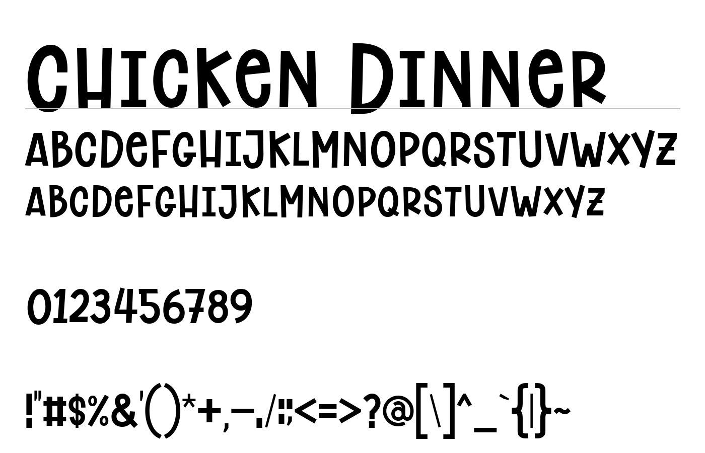 Chicken Dinner Font preview