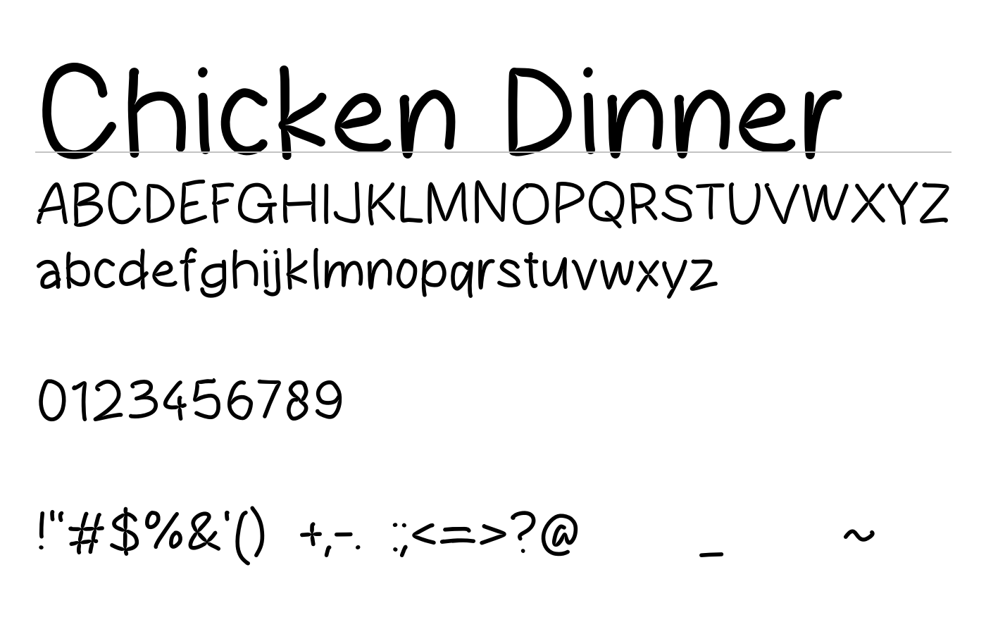 Chicken Dinner Font preview