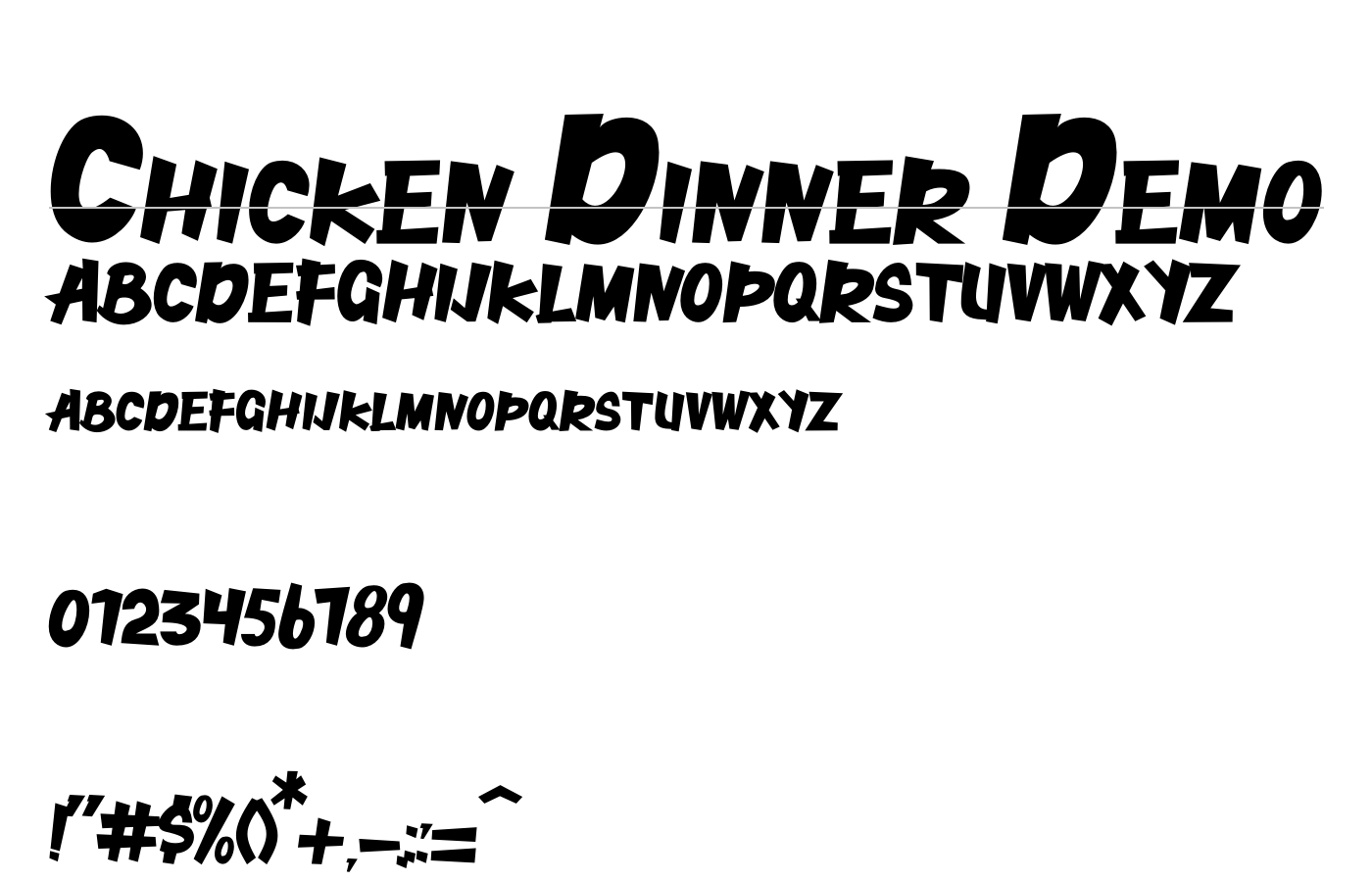 Chicken Dinner Demo Font preview