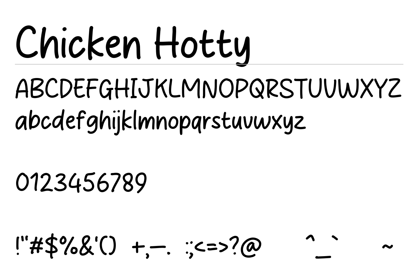 Chicken Hotty Font preview