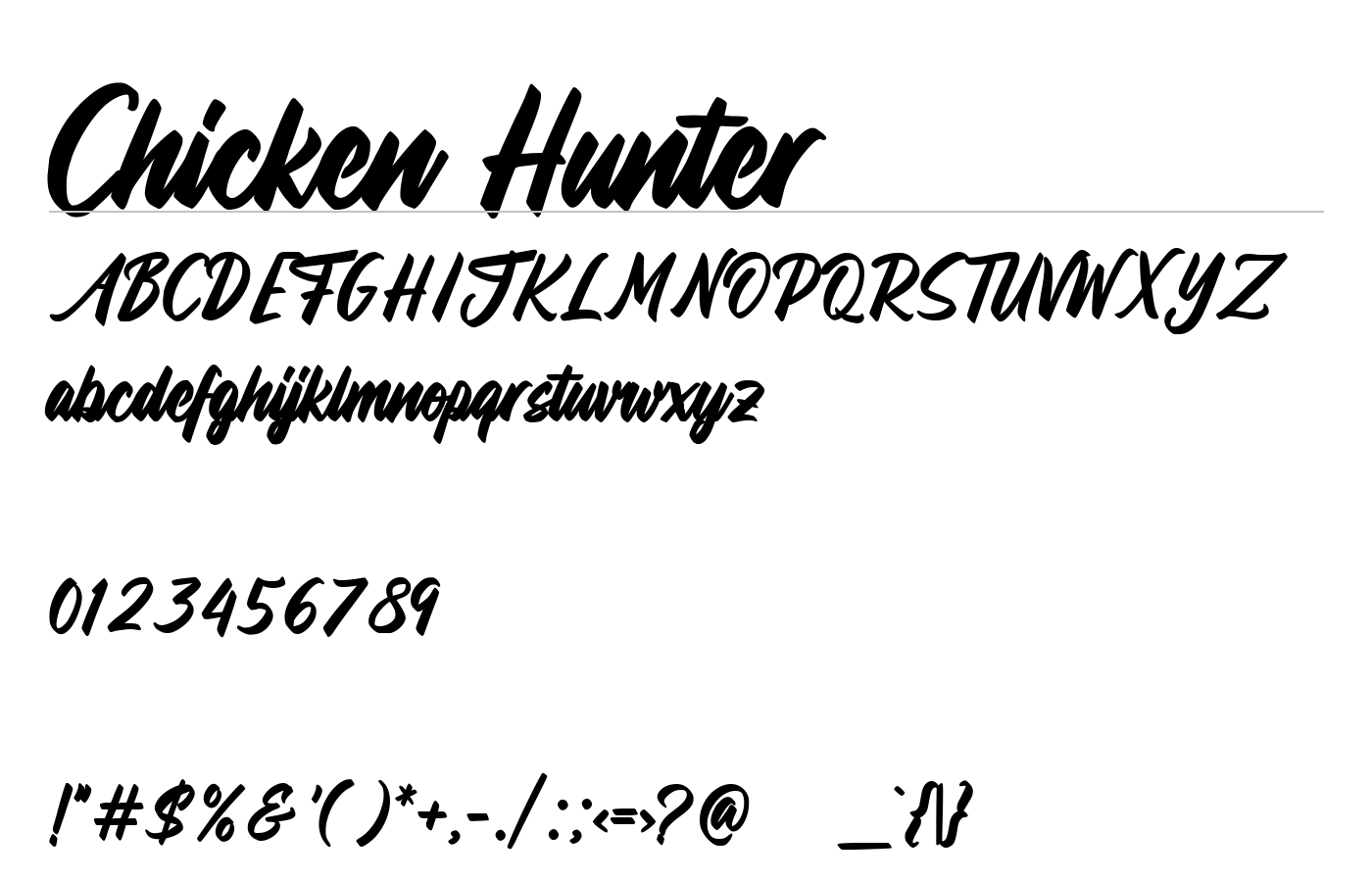 Chicken Hunter Font preview