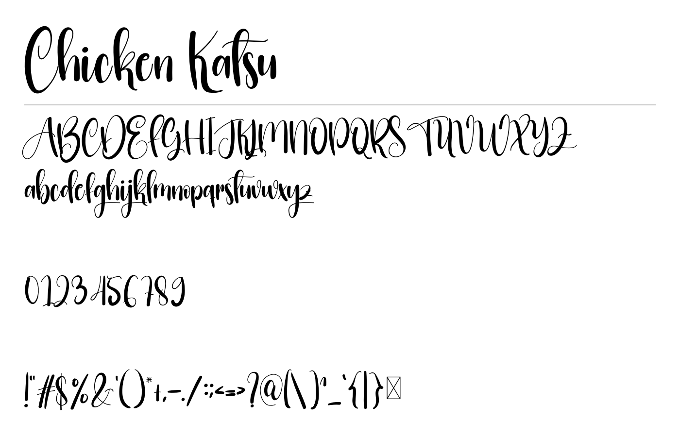 Chicken Katsu Font preview