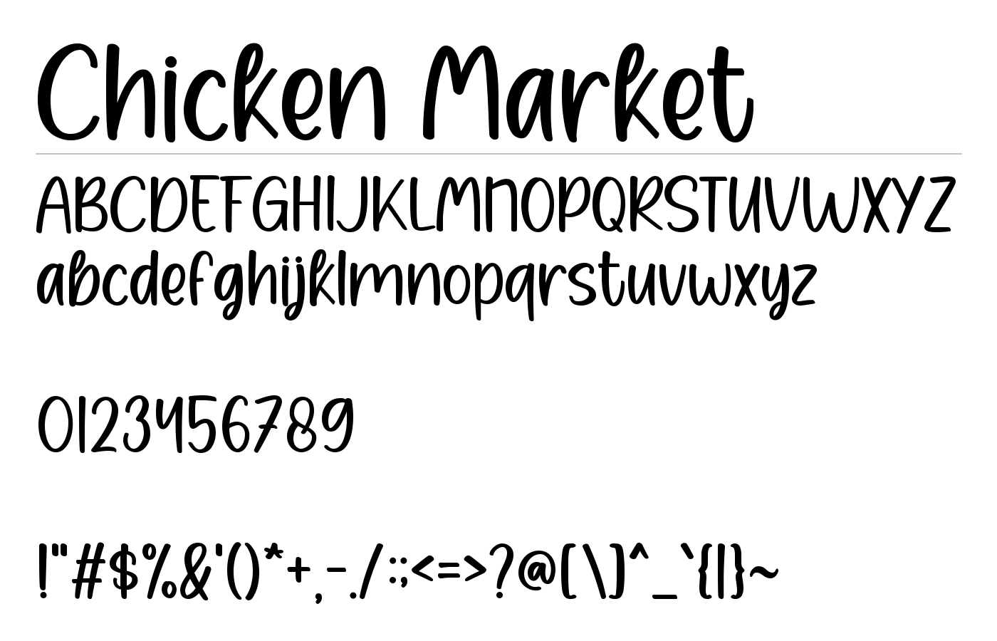 Chicken Market Font preview