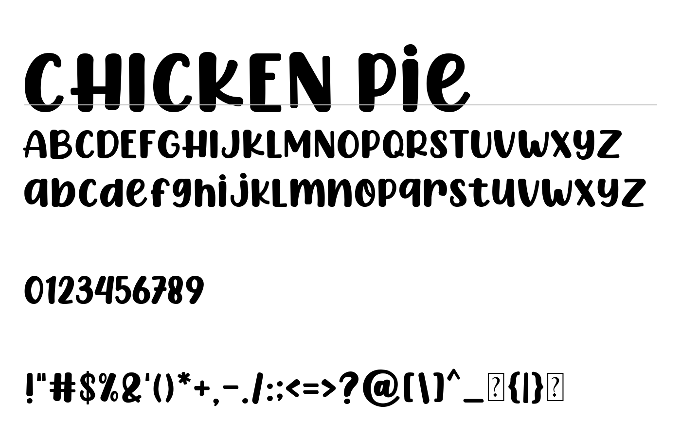 CHICKEN Pie Font preview