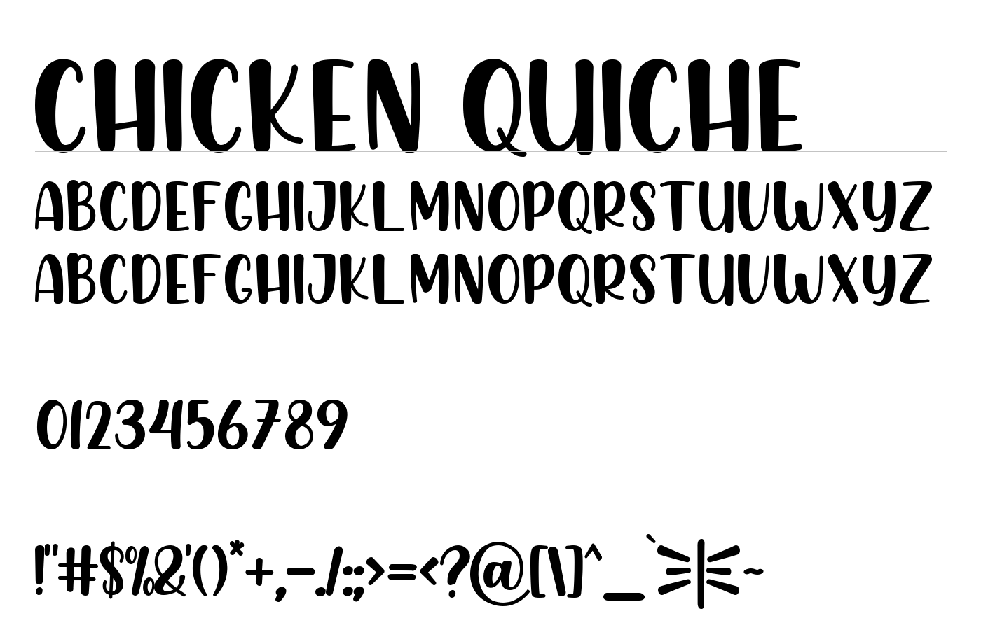 Chicken Quiche Font preview