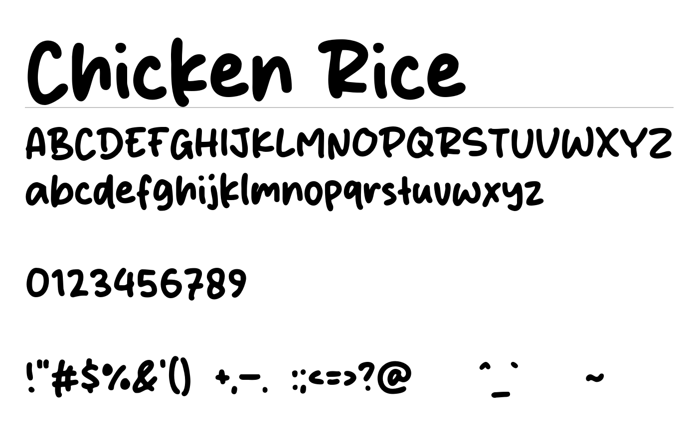 Chicken Rice Font preview