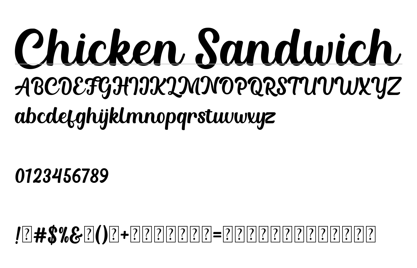 Chicken Sandwich Font preview