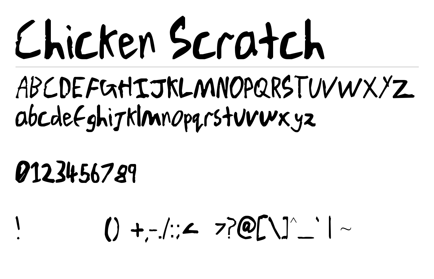 Chicken Scratch V1 Font preview