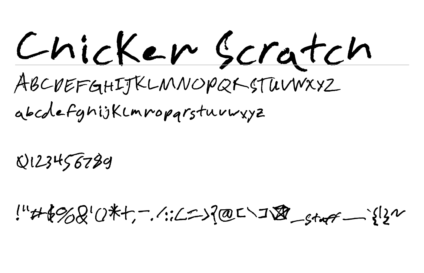 Chicken Scratch Font preview