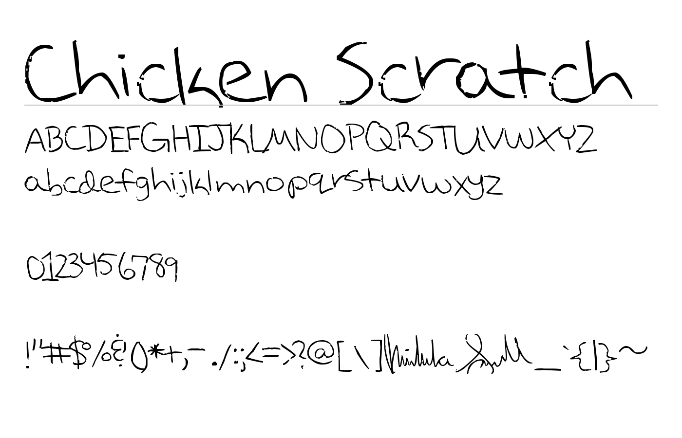 Chicken Scratch Font preview
