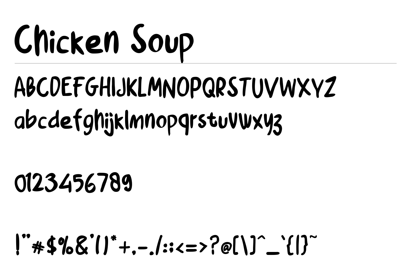 Chicken Soup Font preview