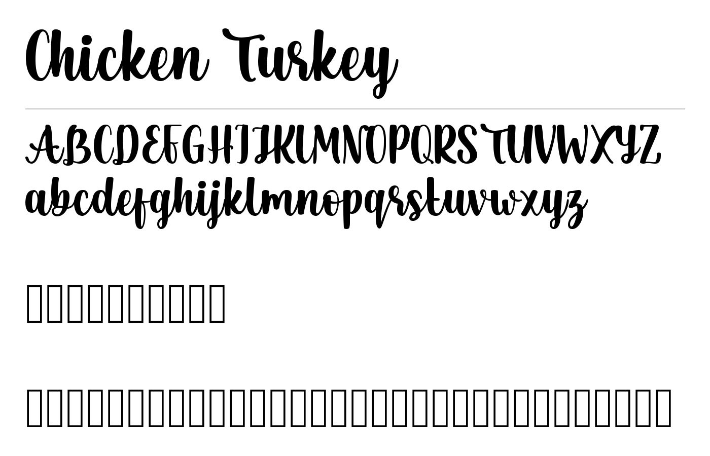 Chicken Turkey Font preview