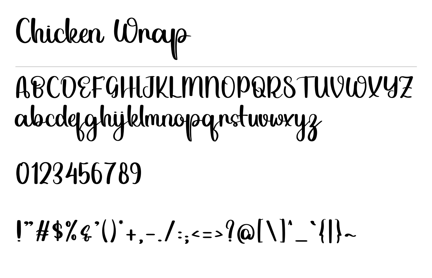 Chicken Wrap Font preview