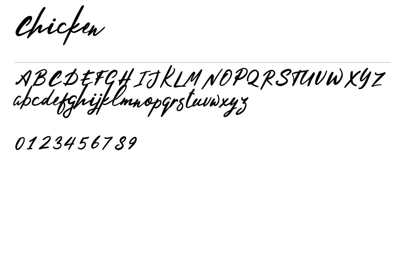 Chicken Font preview