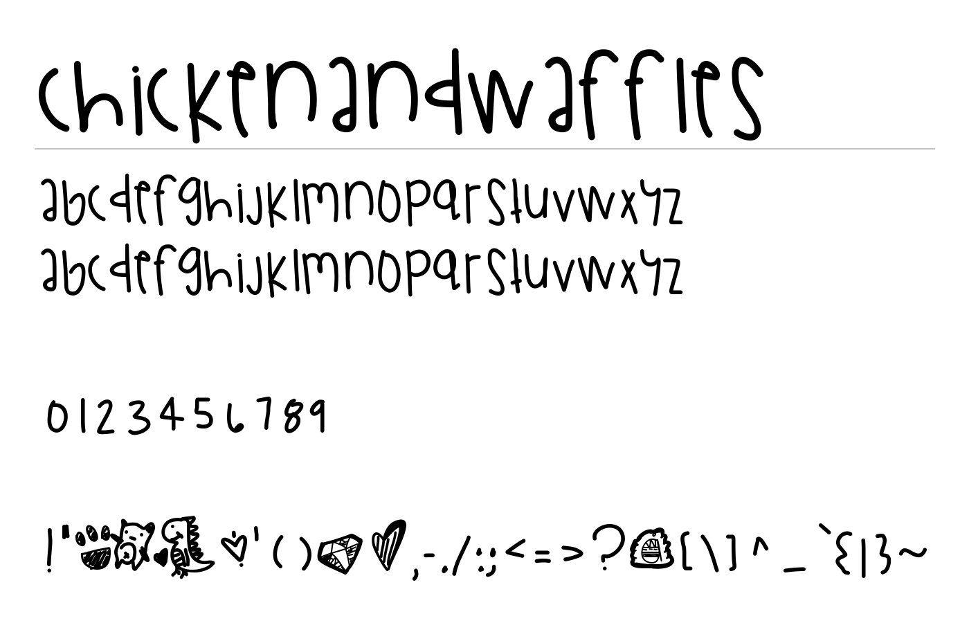 ChickenAndWaffles Font preview