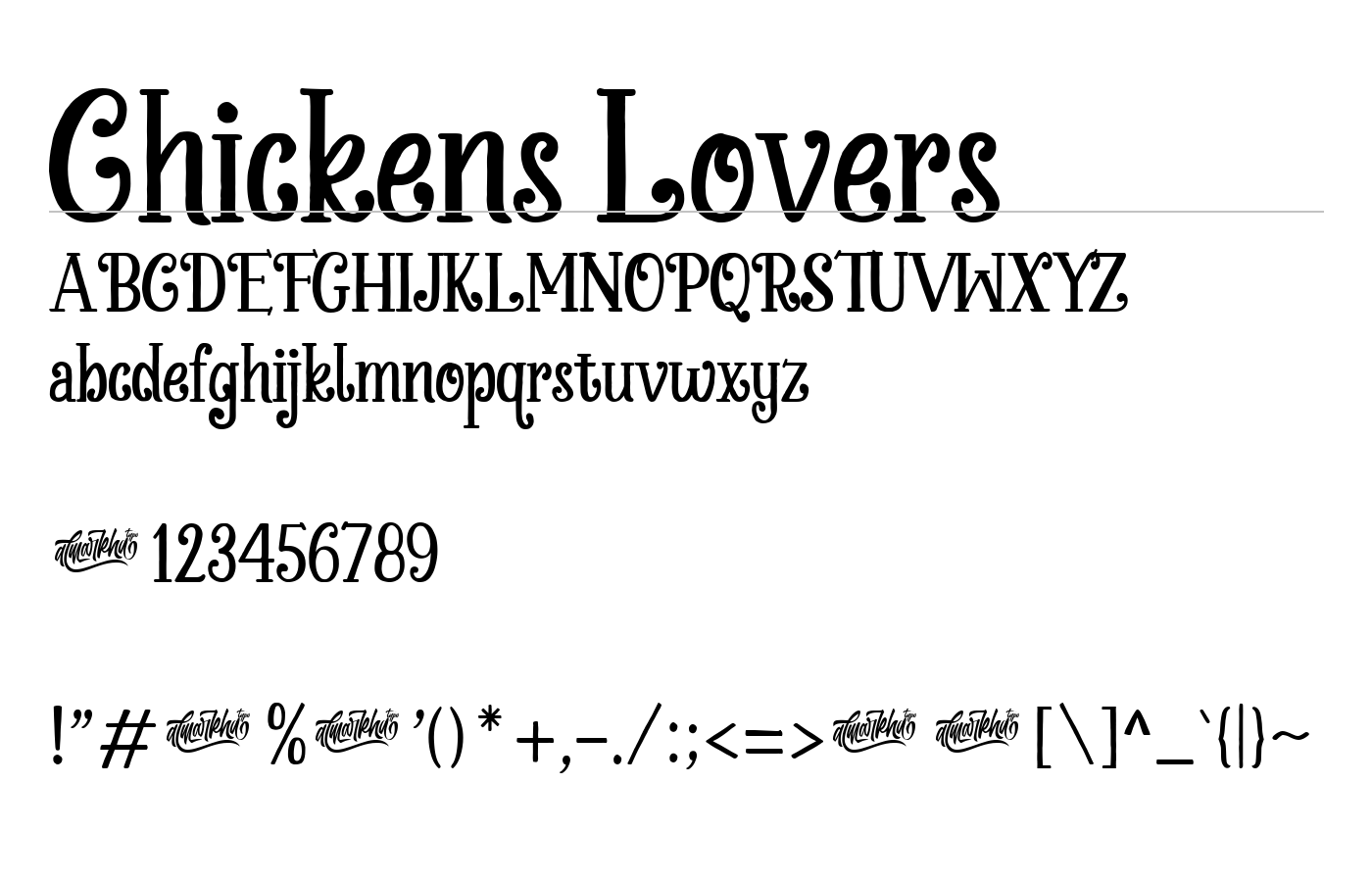 Chickens Lovers Font preview