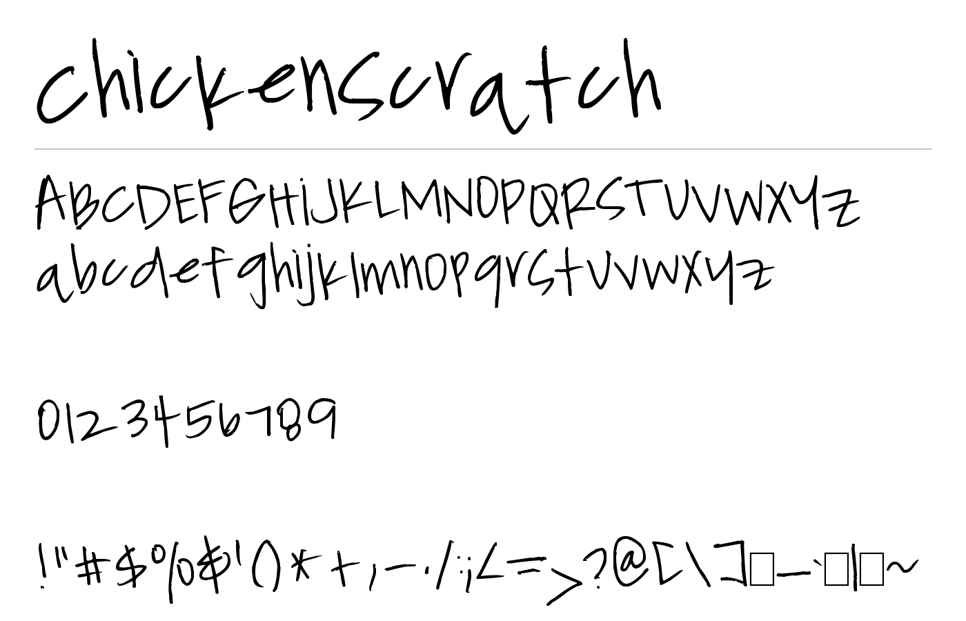 ChickenScratch Font preview