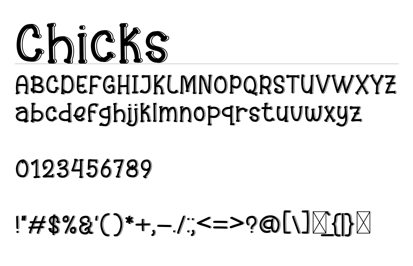 Chicks Font preview