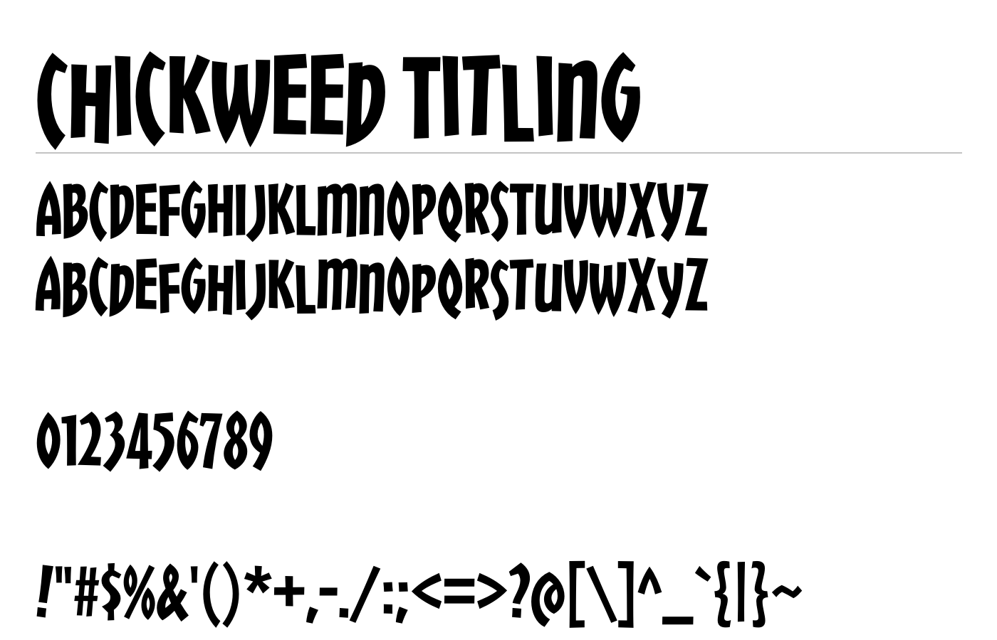 Chickweed Titling Font preview