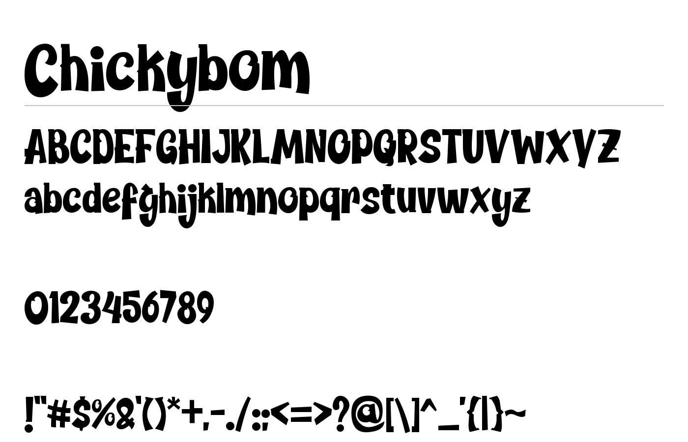 Chickybom Font preview