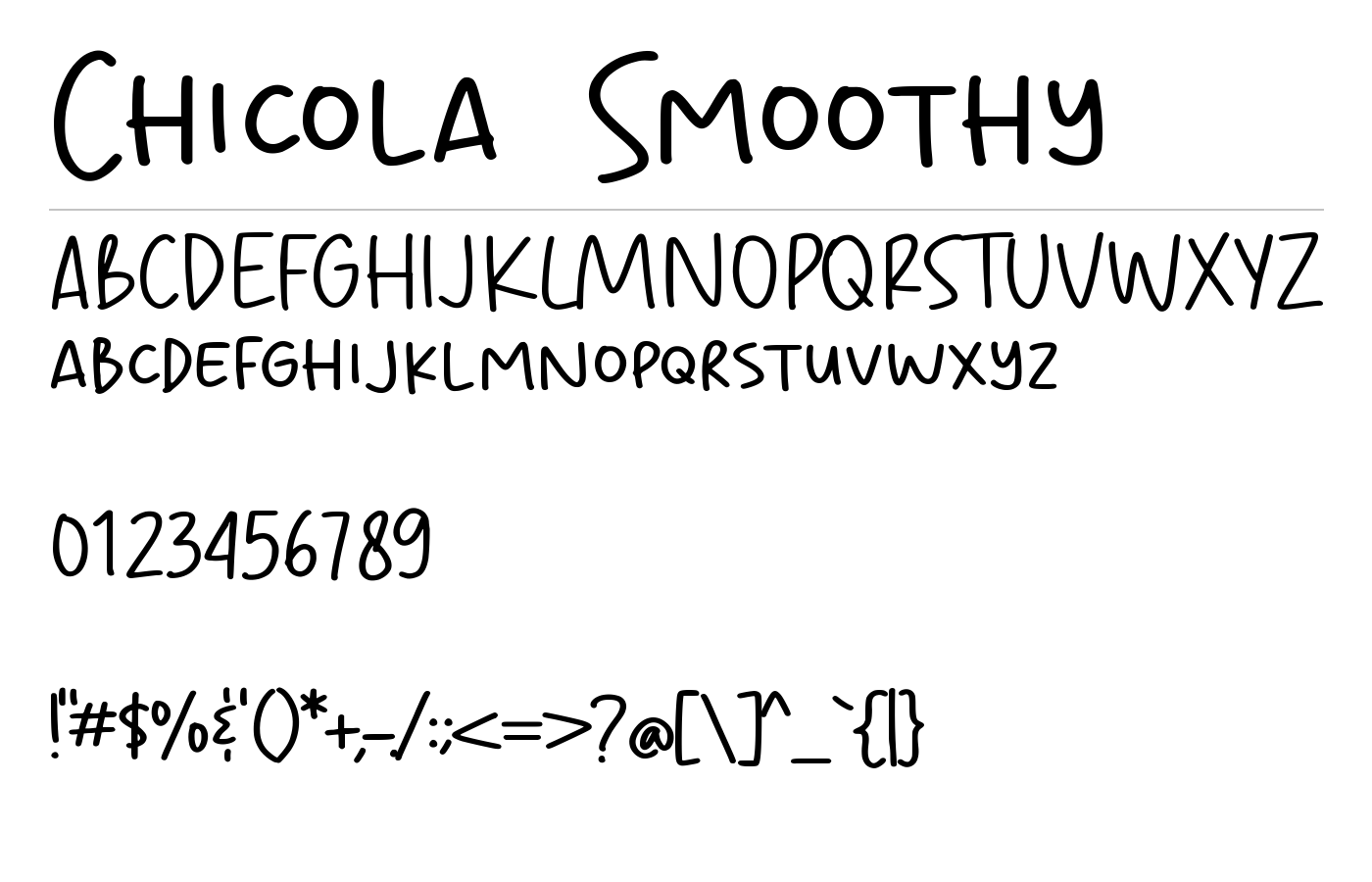 Chicola Smoothy Font preview