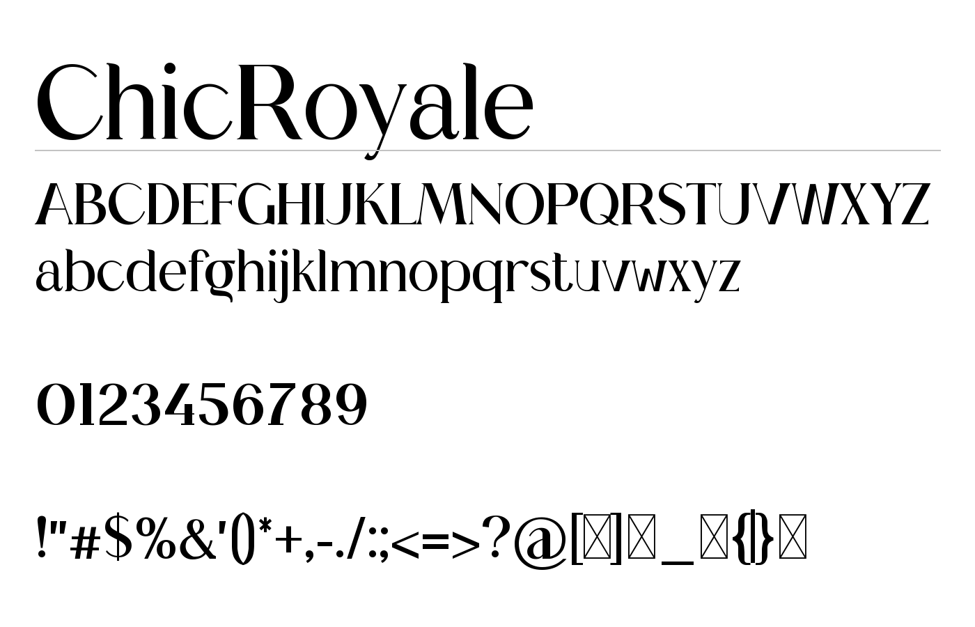 ChicRoyale Font preview