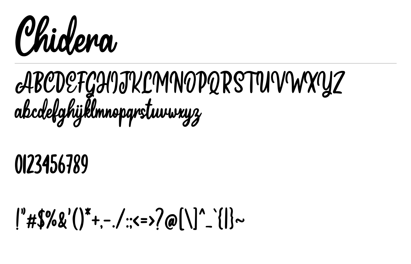 Chidera Font preview