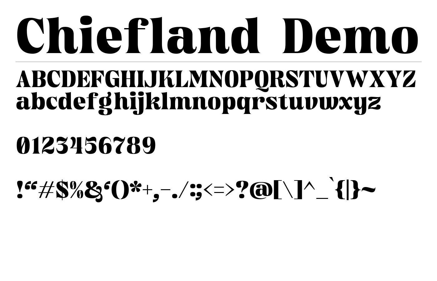 Chiefland Demo Font preview