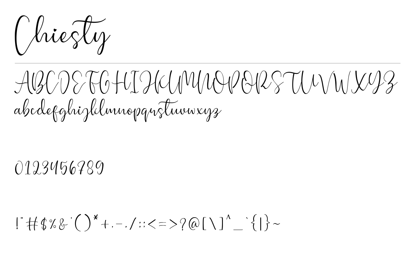 Chiesty Font preview