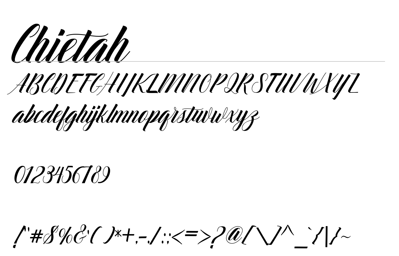 Chietah Font preview