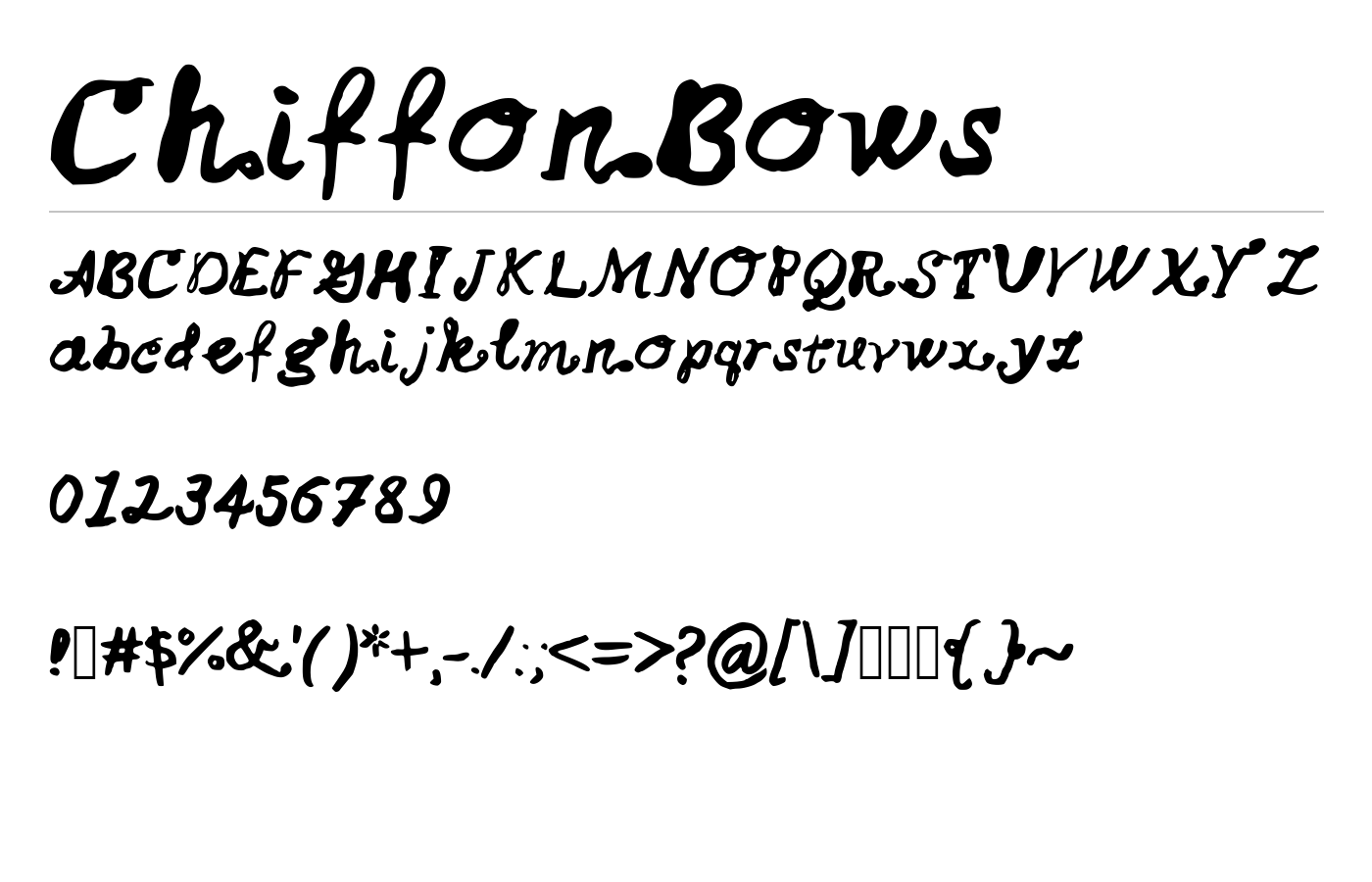 ChiffonBows Font preview