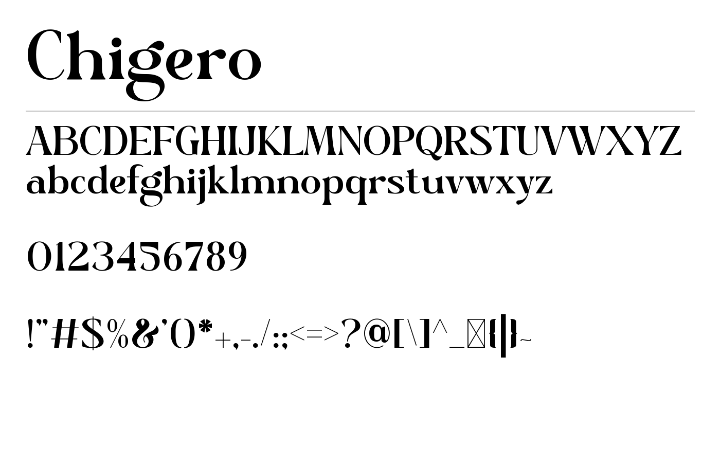 Chigero Font preview