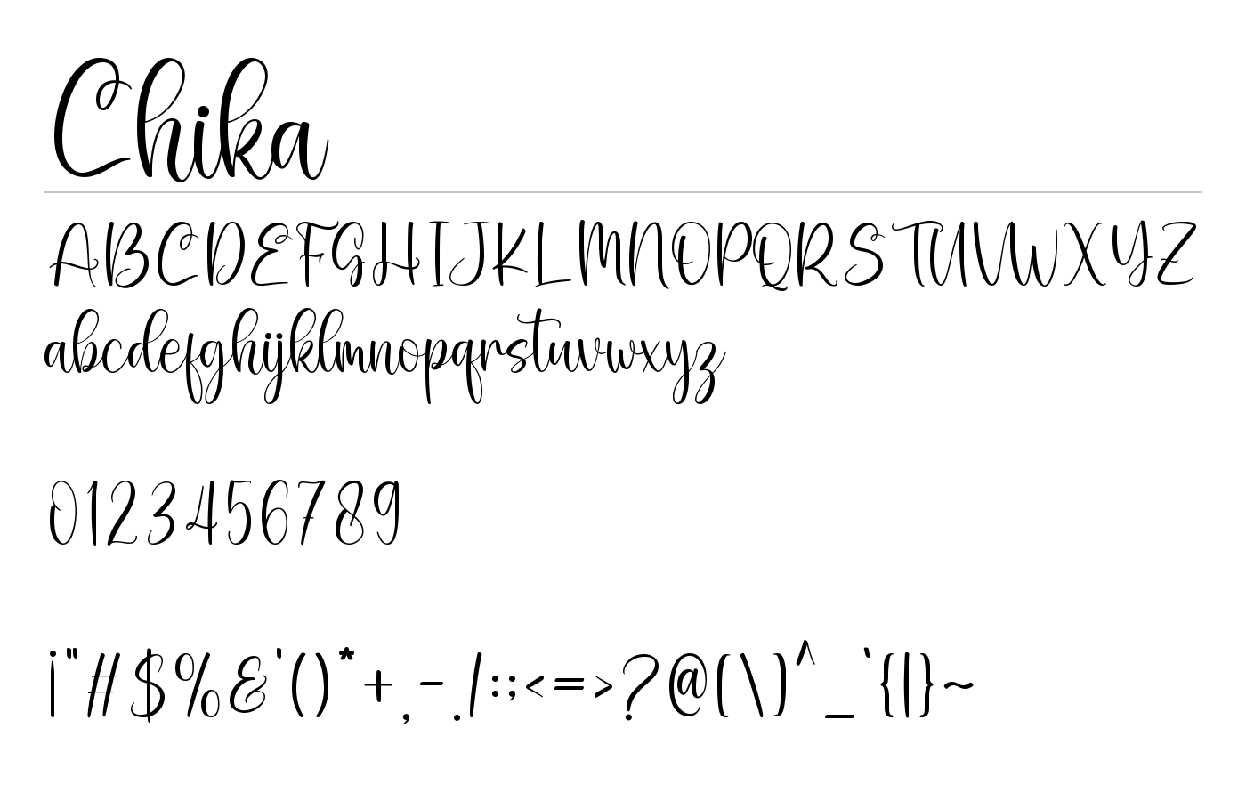 Chika Font preview