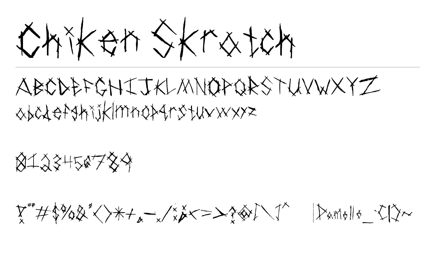 Chiken Skratch Font preview